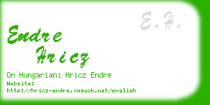 endre hricz business card